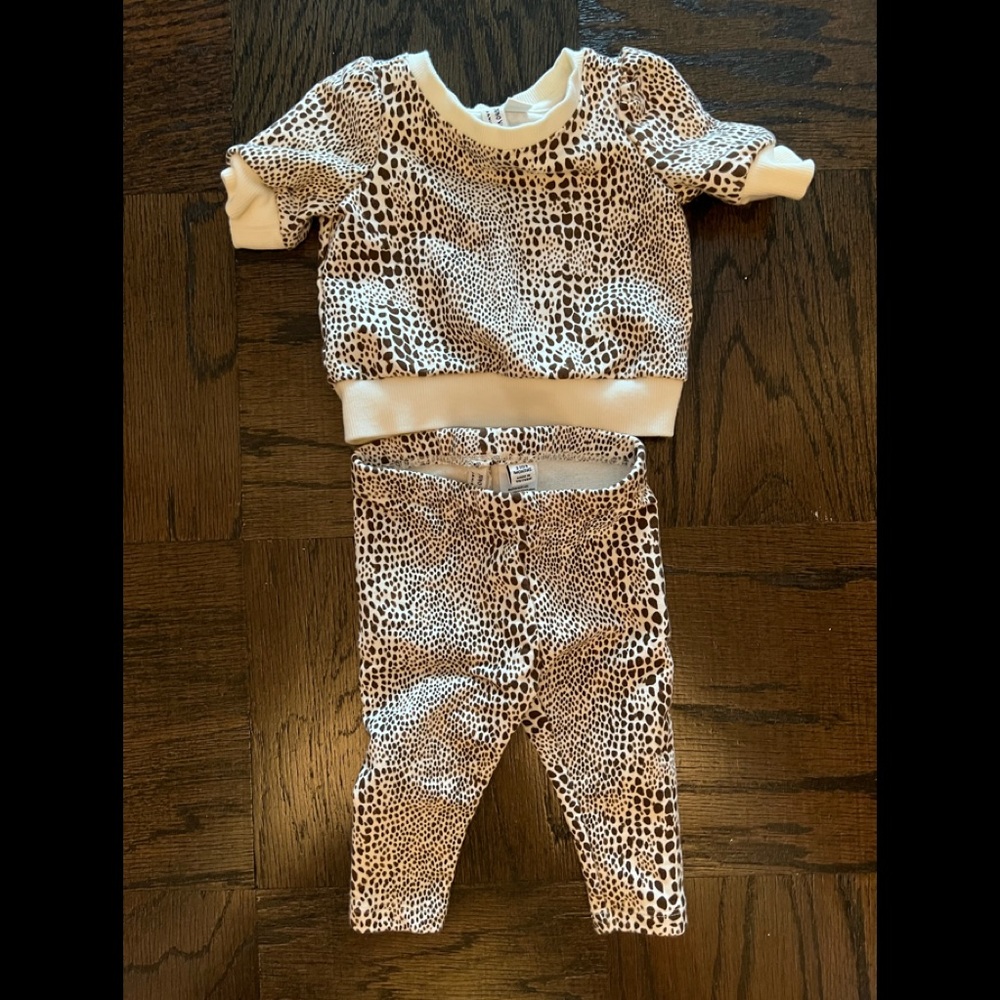 Janie & jack cheetah print Juno valentine 3-6 month set
